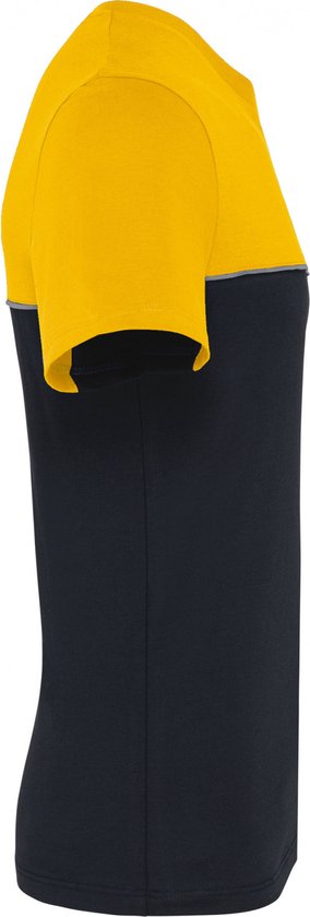 T-shirt Unisex 5XL WK. Designed To Work Ronde hals Korte mouw Black / Yellow 60% Katoen, 40% Polyester