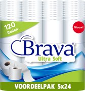 Brava - Ultra Soft Toiletpapier - 120 Rollen - Ultiem Comfort WC Papier - Superieure Sterkte - Maximale Absorptie & Pluisvrij - Voordeelverpakking WC Papier 2 Laags