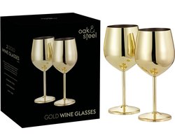 Oak & Steel – Gouden Wijnglazen 520 ml