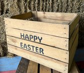 Fruitkist - Happy Easter (Set van drie gebruikte kisten) DecoLis Leuk als paasdecoratie