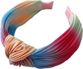 Geplisseerde Diadeem / Haarband - Rainbow / Regenboog | Polyester | Fashion Favorite