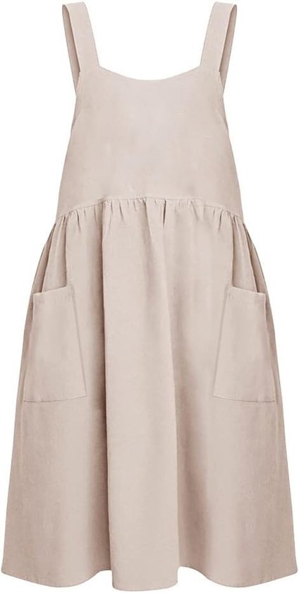 House of Husk Linnen Blend Keukenschort - Dames Kook Schort - Apron - Crossback - Beige