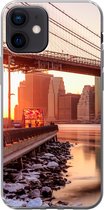 Geschikt voor iPhone 12 hoesje - New York - Brooklyn - Bridge - Siliconen Telefoonhoesje