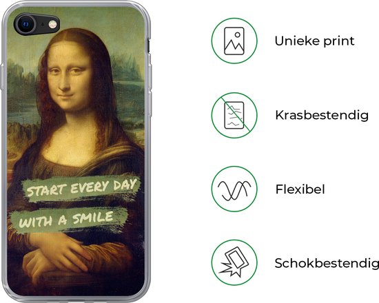 Coque iPhone SE 2020 - Mona Lisa - Citation - Da Vinci - Coque de téléphone en Siliconen