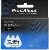 PrintAbout huismerk Inktcartridge CH565A (82) Zwart geschikt voor HP