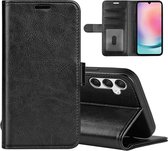 Samsung Galaxy A25 Hoesje - MobyDefend Wallet Book Case (Sluiting Achterkant) - Zwart - GSM Hoesje - Telefoonhoesje Geschikt Voor Samsung Galaxy A25