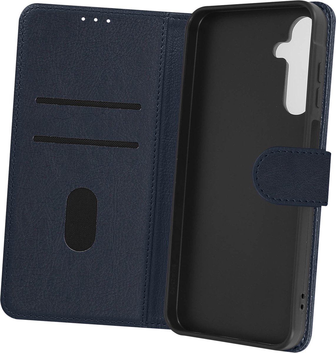 Avizar Case Geschikt voor Samsung Galaxy A05s portemonnee en videohouder, Nachtblauw