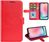 Samsung Galaxy A25 Hoesje - MobyDefend Wallet Book Case (Sluiting Achterkant) - Rood - GSM Hoesje - Telefoonhoesje Geschikt Voor Samsung Galaxy A25
