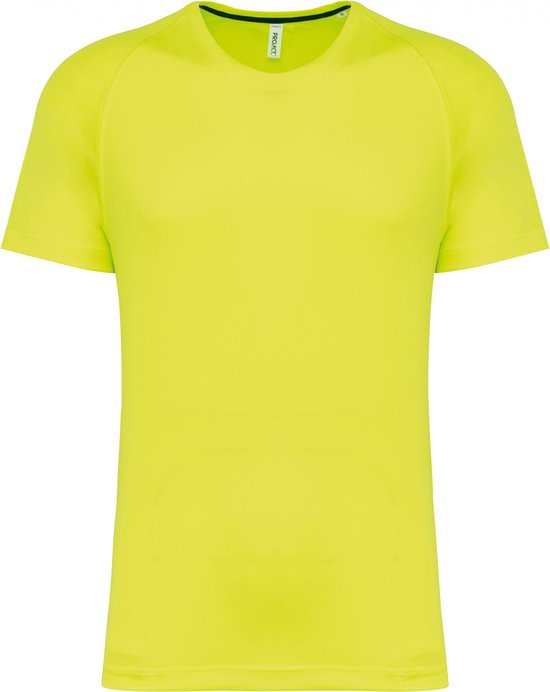 SportT-shirt Heren S Proact Ronde hals Korte mouw Fluorescent Yellow 100% Polyester