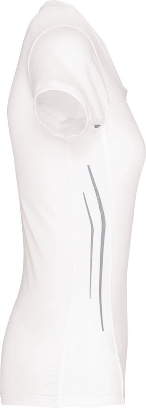 SportT-shirt Dames XXL Proact Ronde hals Korte mouw White / Silver 100% Polyester