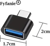 Type-C naar USB-A OTG Adapter voor smartfoon laptop en tablet -OTG converter-OTG adaptor- Zwart- merk: fyfanie