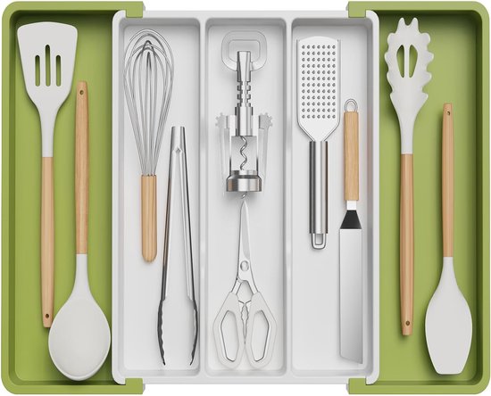 Bestekbak voor laden, uitbreidbare grote bestekbak voor de keuken