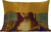 Buitenkussens - Mona Lisa - Goud - Da Vinci - 60x40 cm - Weerbestendig