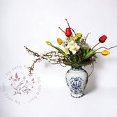 Seta Fiori - Kunst tulpen boeketje - voorjaar - voorjaar mix - rood geel -