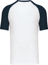 SportT-shirt Heren L Kariban Ronde hals Korte mouw White / Navy 100% Katoen