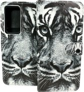 Portemonnee Book Case Hoesje Geschikt voor: Oppo A96 - Tiger Print