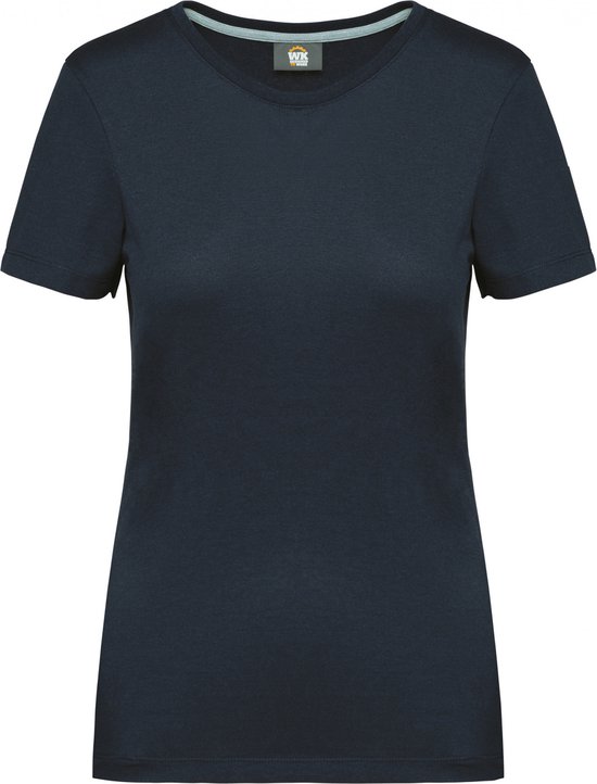 T-shirt Dames XXL WK. Designed To Work Ronde hals Korte mouw Navy 65% Polyester, 35% Katoen