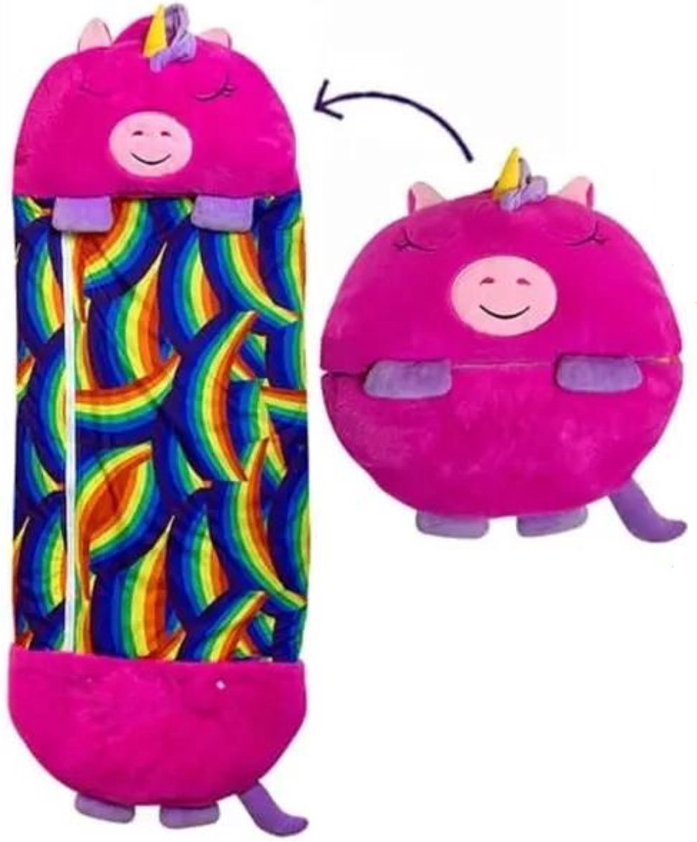 RyC Toys Roze unicorn kinderen slaapzak -170 cms |slaapzak junior| Children Sleeping Bag | kinderen slaapzak | Super Soft 2 in 1 Fun Pillow &Sleepy for Boys | roze unicorn slaapzak | zachte slaapzak | knuffel slaapzak | 2 in 1 slaapzak | kinderen