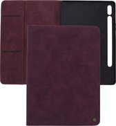 Bookcase hoesje - Tabletcase met pasjeshouder - Bordeaux- Geschikt voor: Samsung Galaxy Tab S8 Plus / Tab S7 FE 2021 / Tab S7 Plus - 12.4 Inch