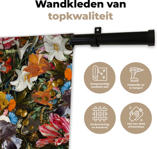 Tapisserie - Tapisserie - Fleurs - Papillon - Design - Art - Abstrait - Peinture - Maîtres anciens - 120x160 cm - Tapisserie