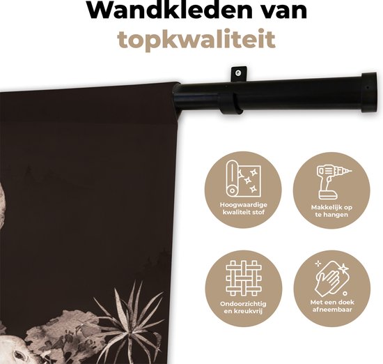 Tenture murale - Tissu mural - Jungle - Enfants - Animaux - 180x180 cm - Tapisserie