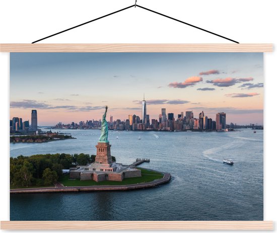 Affiche textielposter Statue de la Liberté avec New York Skyline 150x100 cm