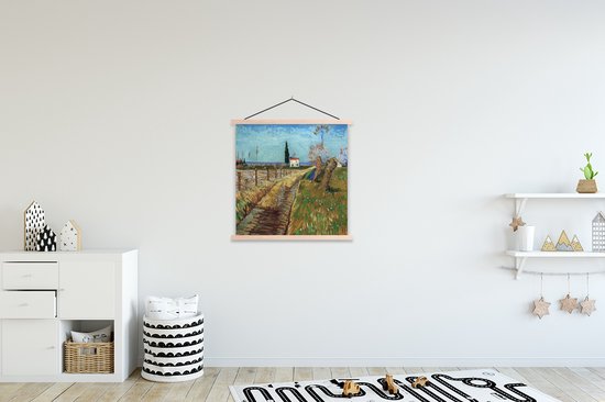 Affiche scolaire - Chemin dans un champ de saules - Vincent van Gogh - 60x60 cm - Lattes vierges