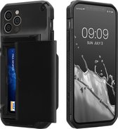 kwmobile Telefoonhoesje met pasjeshouder geschikt voor Apple iPhone 12 / iPhone 12 Pro hoesje - Hard case met TPU rand in zwart