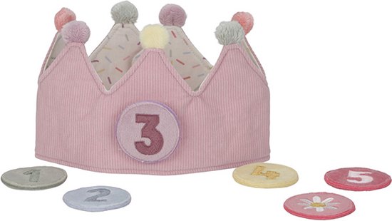 Little Dutch - Couronne d'anniversaire en tissu avec chiffres - Rose