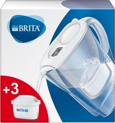 Waterfilterkan Marella 2.4L Wit inc 3x MAXTRA + waterfilterpatronen - Past in de koelkastdeur, BPA-vrij, vaatwasmachinebestendig, voor gefilterd water