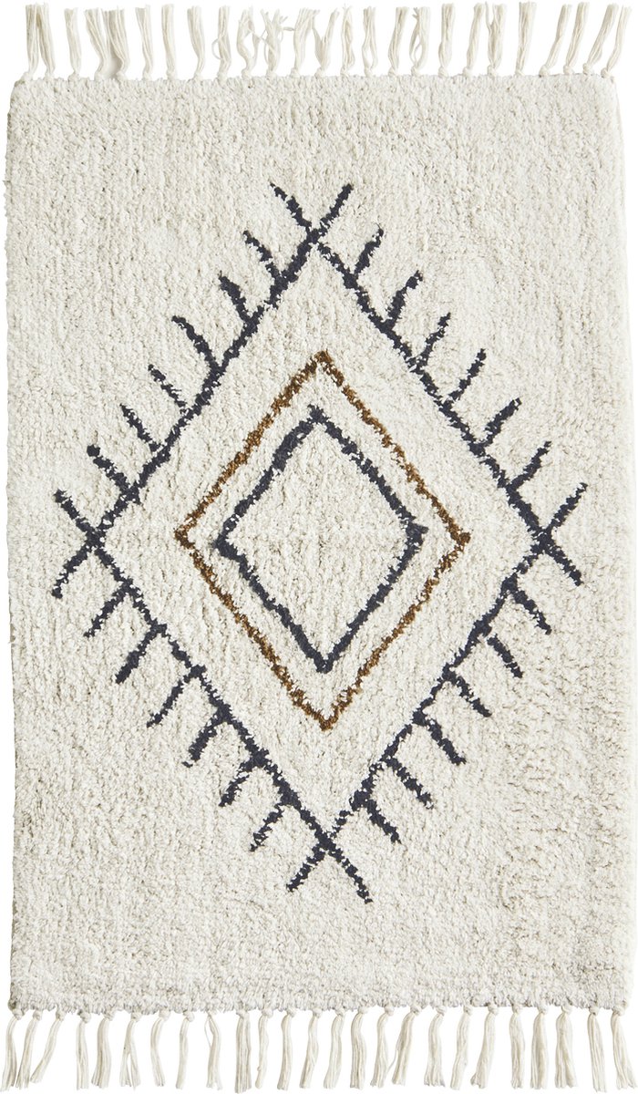 Madam Stoltz Badmat Cotton wit 60x90cm