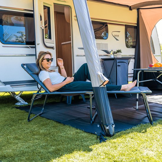 Travellife Barletta Camping Ligbed Zwart (2024) - In 6 standen verstelbaar- Water- en uv-bestendig - Inclusief afneembaar hoofdkussen en draagriem van Travellife — afbeelding 5