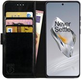 Rosso Element Book Case Cover Wallet Hoesje Geschikt voor OnePlus 12 | Portemonnee | 3 Pasjes | Magneetsluiting | Stand Functie | Zwart