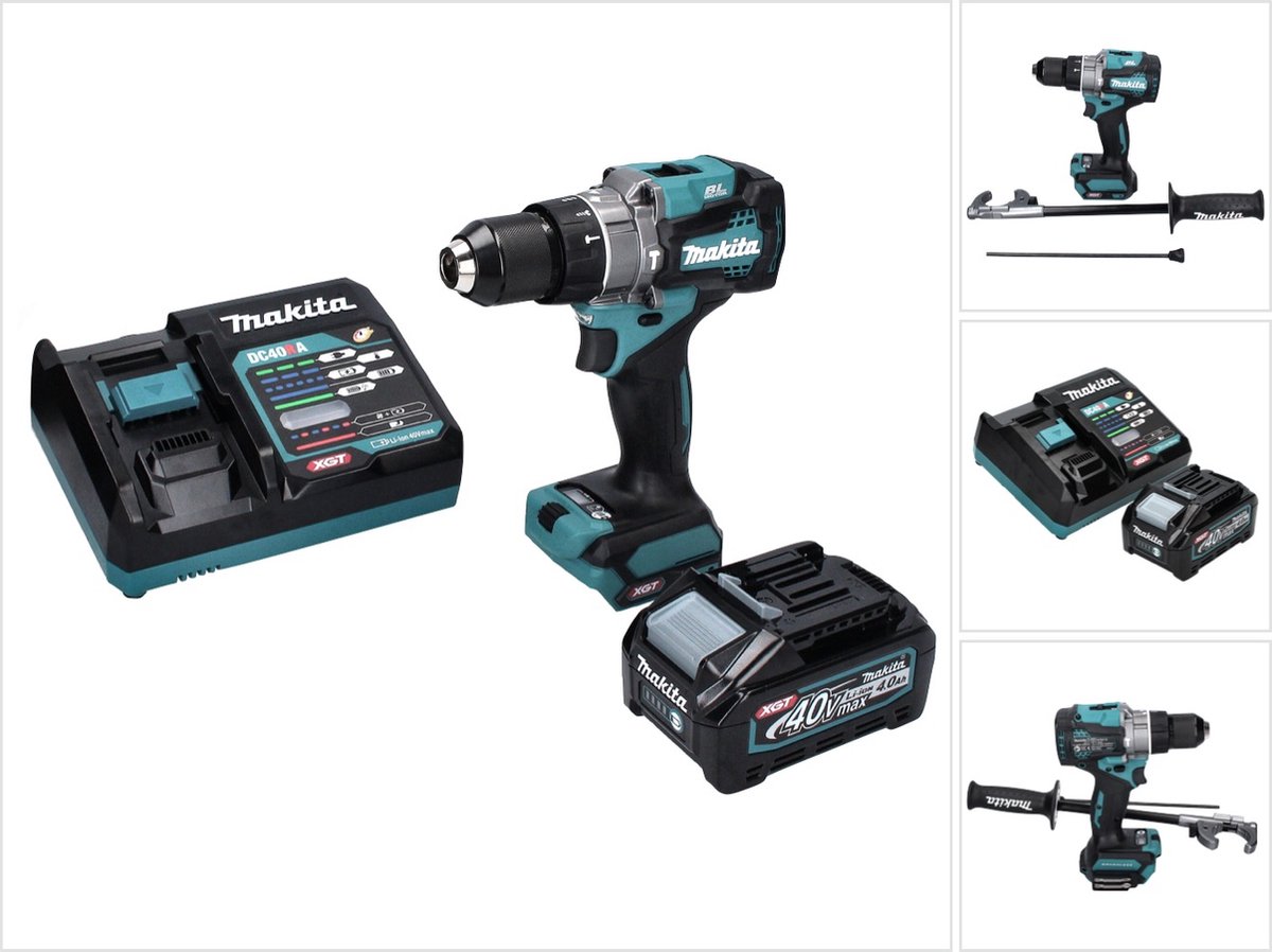 Makita HP 001 GM1 accu-slagboormachine 40 V max. 140 Nm XGT Brushless + 1x accu 4,0 Ah + oplader