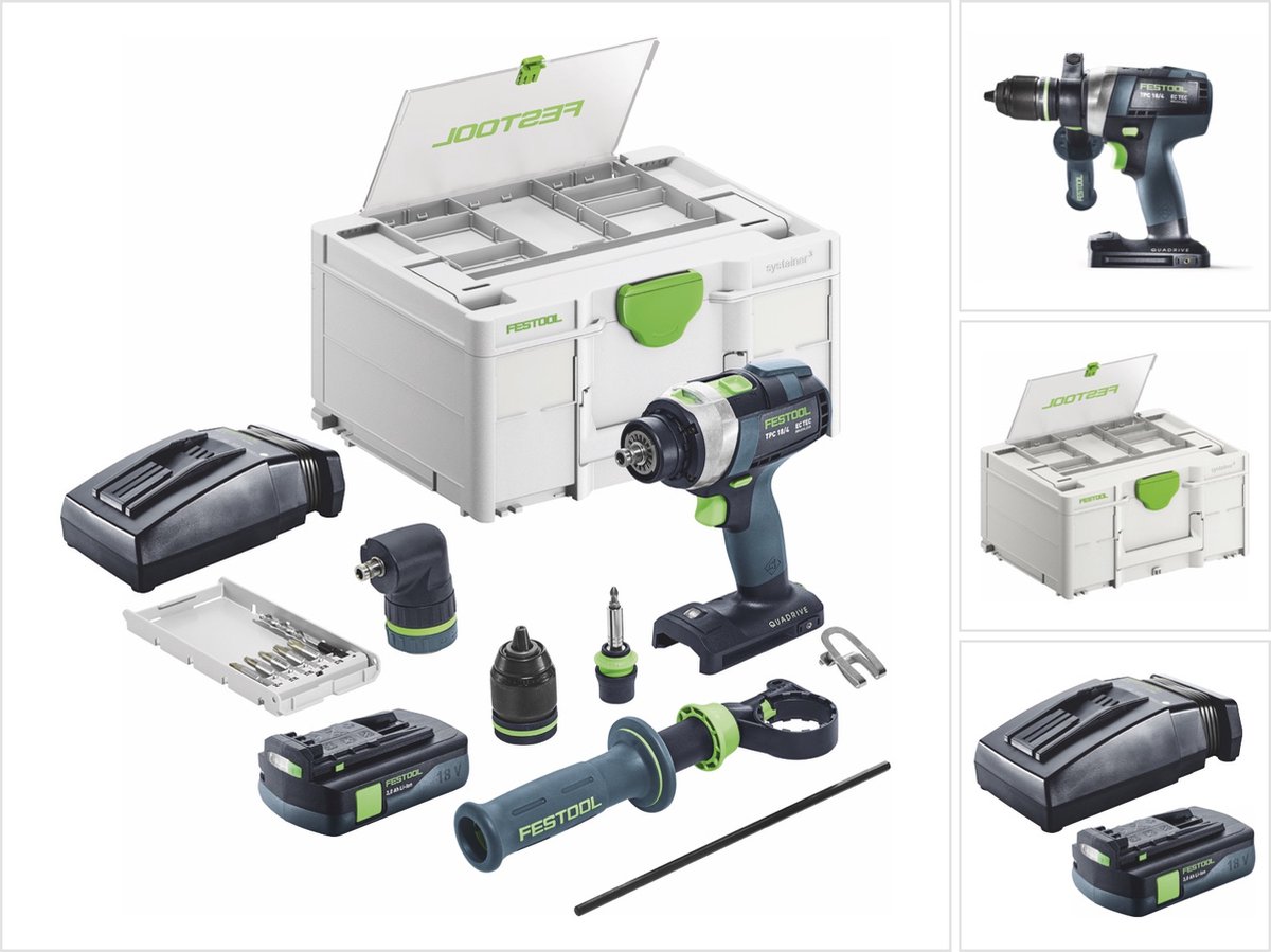 Festool TPC 18/4 I-Basic-Set accu-slagboormachine 18 V 75 Nm borstelloos + 1x accu 3.0 Ah + lader + systainer
