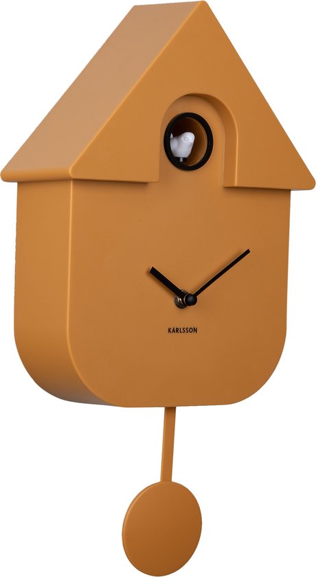 Karlsson Wandklok Modern Cuckoo - Geel - 8.5x21.5x41cm - Wandklok Scandinavisch
