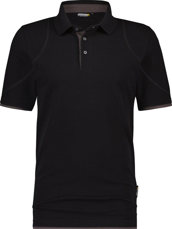 DASSY® Orbital Polo - maat 4XL - ZWART/ANTRACIETGRIJS