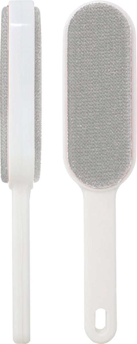 Concorde Kledingborstel - 24 cm - wit/grijs - ontpluizer -