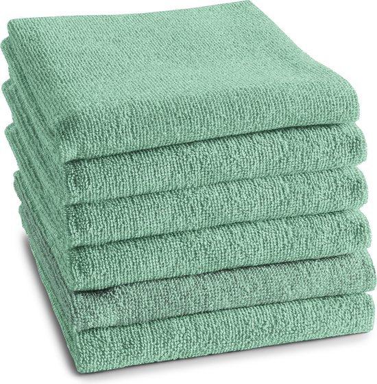 DDDDD - 6x Keukendoek - Logo - 50x55 cm - Pastel Groen - Set van 6 stuks