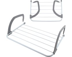 Wasrek / Droogrek voor aan Verwarming / Bad / Deur - 51 cm - Wasrekken - Wassen/kleding drogen - Droogrekken - Waslijnen - Grijs