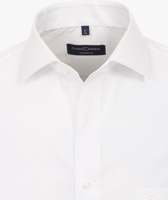 CASA MODA modern fit overhemd - wit - Strijkvriendelijk - Boordmaat: 45