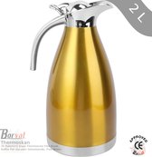 Borvat® - Café - Isolation - Double Paroi - Inox - Water - Carafe -Thermique - Thermos - Bouteilles – or/argent - 2L