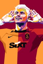 Mauro Icardi Poster | Galatasaray | Voetbalposter | 51x71cm | B2 Poster | Super lig Poster | Pop Art | Wanddecoratie | Muurposter | Geschikt om in te lijsten