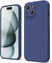 Hoesje met Camera Bescherming Geschikt voor Apple iPhone 15 | Back Cover | Dun | Flexibel TPU | Donkerblauw