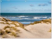 Tuinposter - Tuindoek - Tuinposters buiten - Noordzee achter de duinen - 120x90 cm - Tuin
