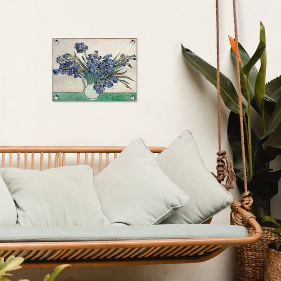 Affiche de jardin Vincent van Gogh 2 - Nature morte aux iris - Peinture de Vincent van Gogh Affiche de jardin toile lâche 40x30 cm - Toile de jardin/Toile d'extérieur/ Peintures pour l'extérieur (décoration de jardin)