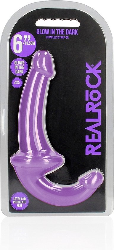 REALROCK - 6 inch - strapless strap-on - glad - paars