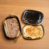 Talli RVS Luxe Lunchbox - bento broodtrommel - Met Vakjes - bpa vrij - met fruitbakje / snackbox - voor volwassenen en kinderen