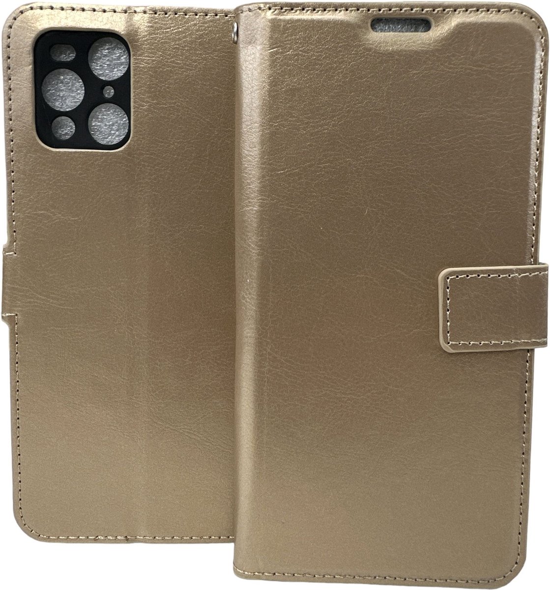 Portemonnee Book Case Hoesje Geschikt voor: Oppo Find X3 Pro - goud