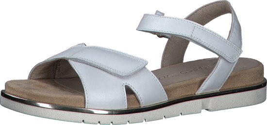 MARCO TOZZI premio , all Leather with Feel Me Softstep Footbed Dames Sandalen - WHITE - Maat 41
